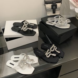2026 Summer New Rhinestone Snake Head Toe Separator Flip Flops Women's Flat Sandals