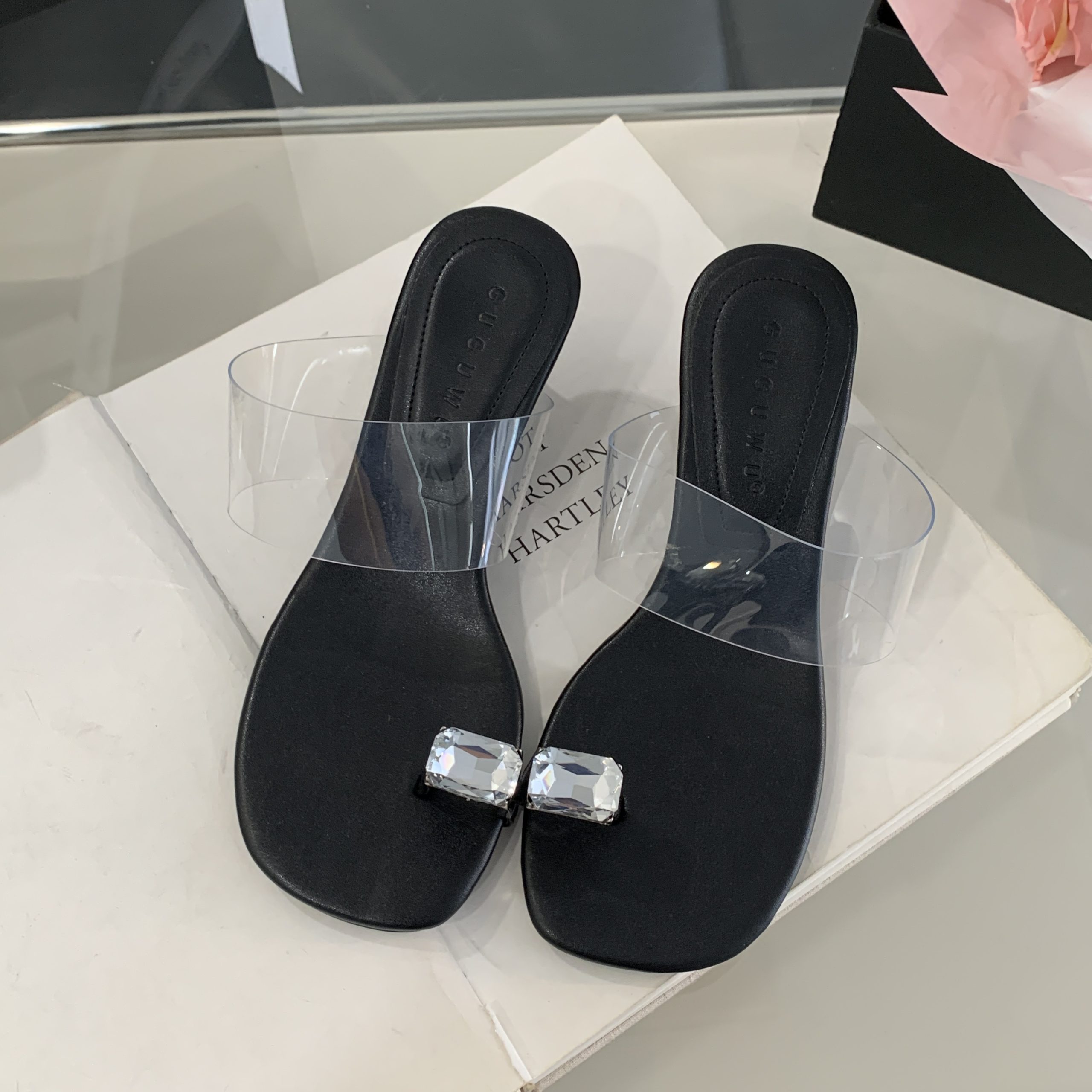 2026 Summer New Rhinestone Fashion Open Toe High Heel Platform Slippers for Women - Image 5